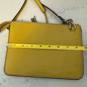 Lovely Vince Camuto cross-body handbag.  Golden mustard, soft leather.